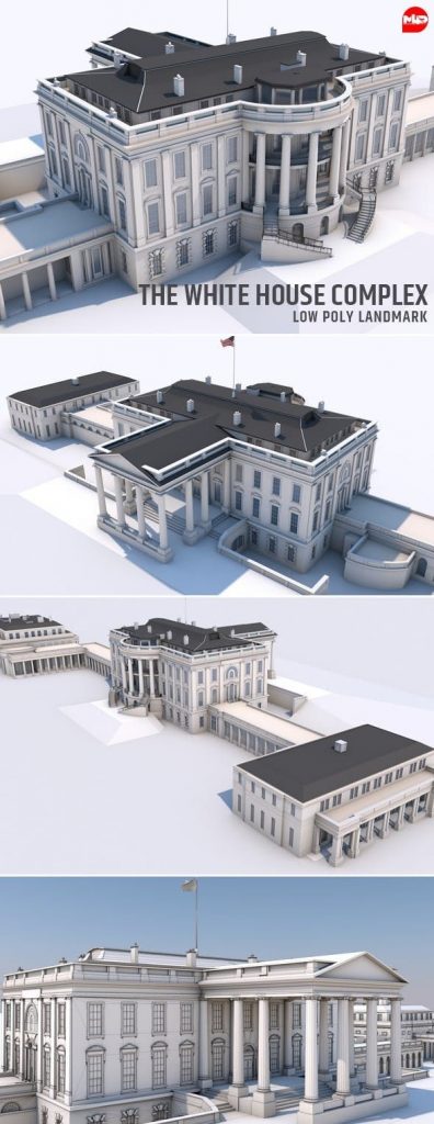 مدل سه بعدی کاخ سفید واشنگتن دی سی