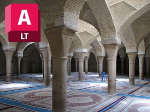 پلان اتوکد مسجد جامع حدید یا مسجد نو شیراز (نقشه و نما و مقطع)